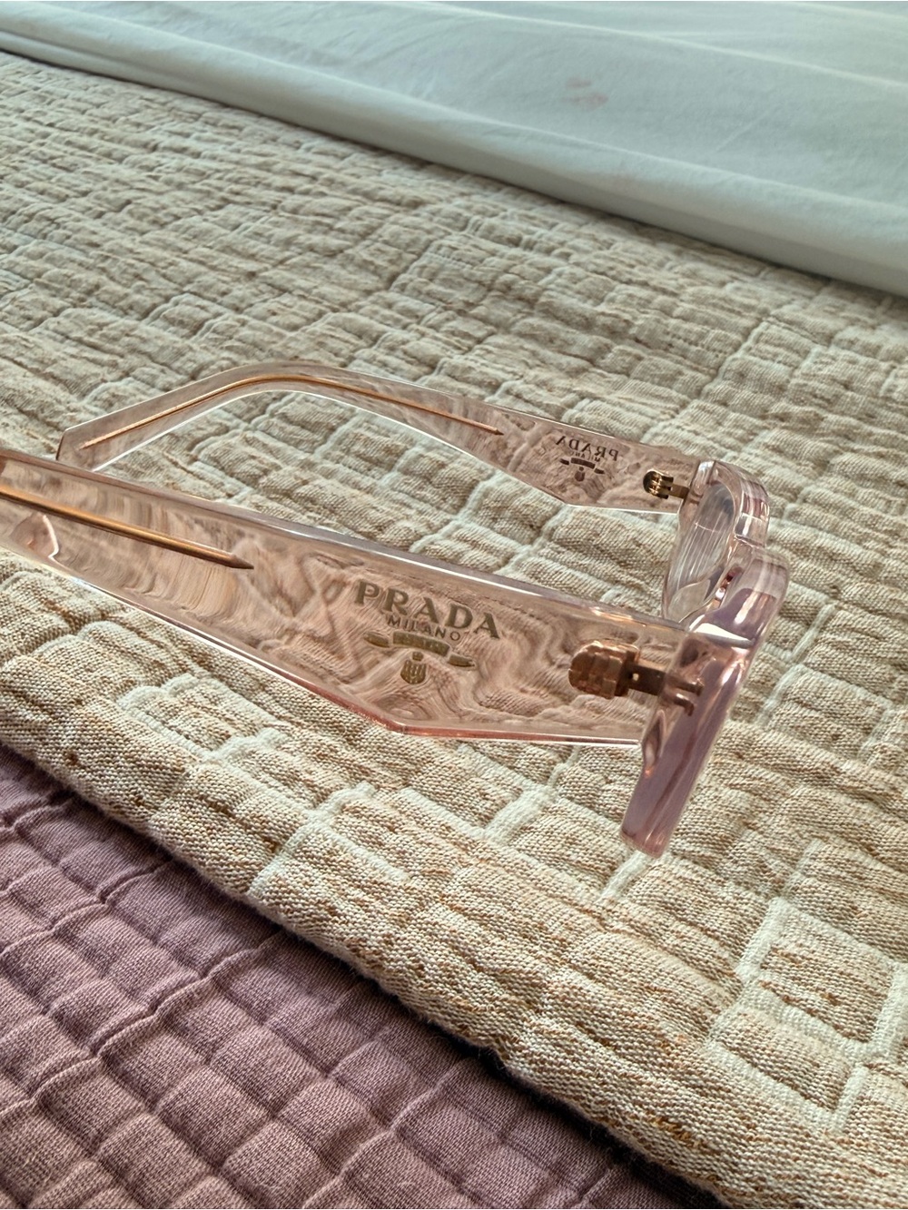 PRADA PR B05V Milano Pink Transparent Sunglasses Frame